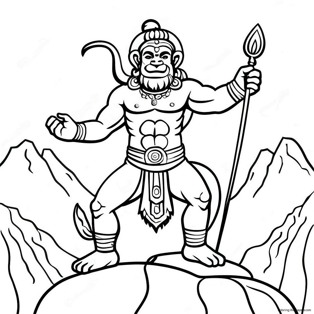 Hanuman With Mountain Coloring Page 43967