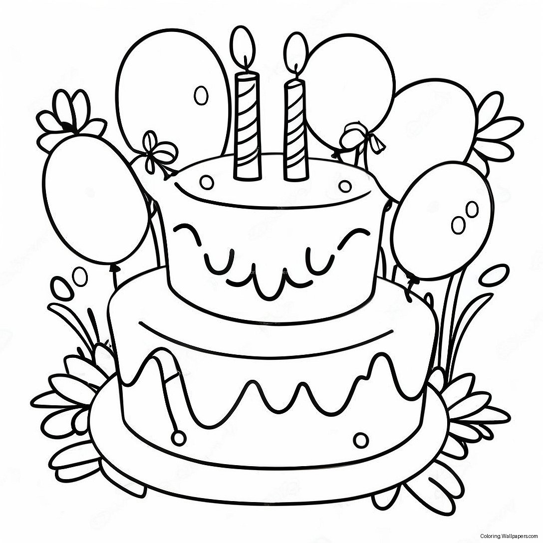 Happy 12th Birthday Celebration Coloring Page 53868