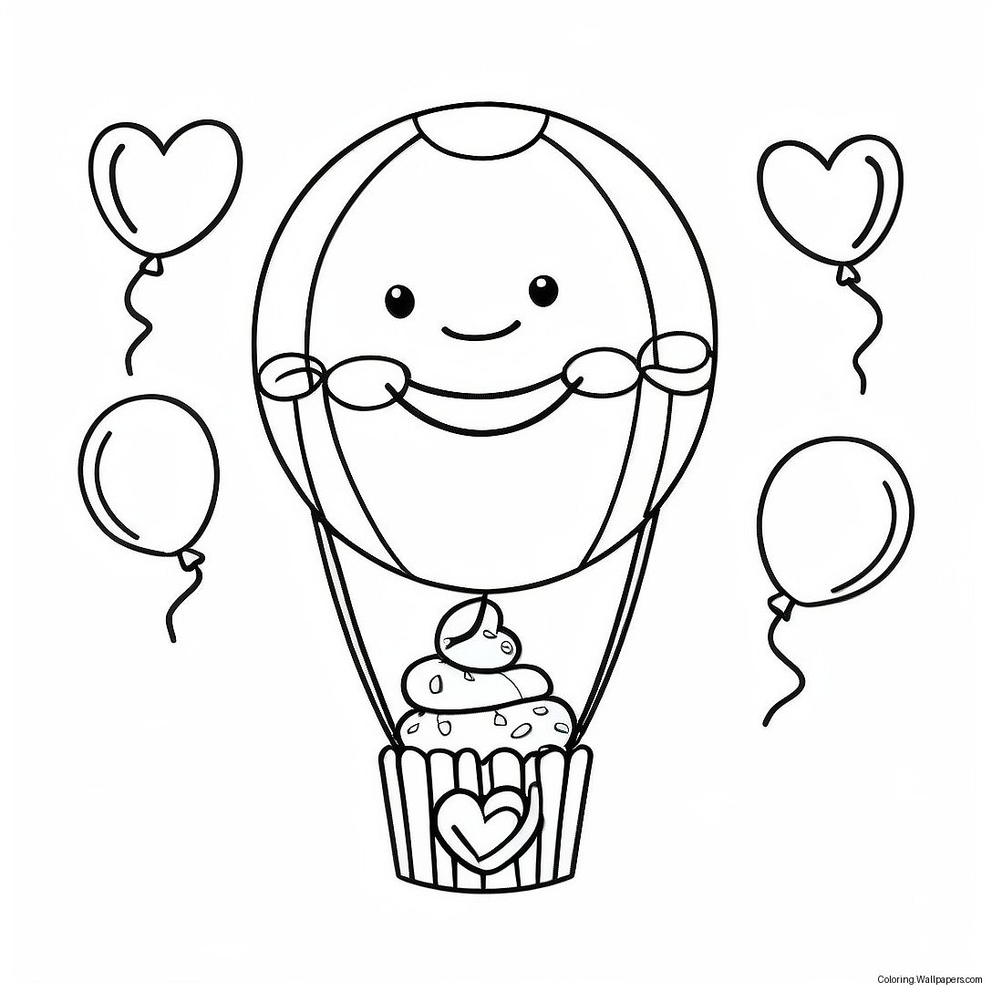 Happy 2nd Birthday Balloon Coloring Page 18363