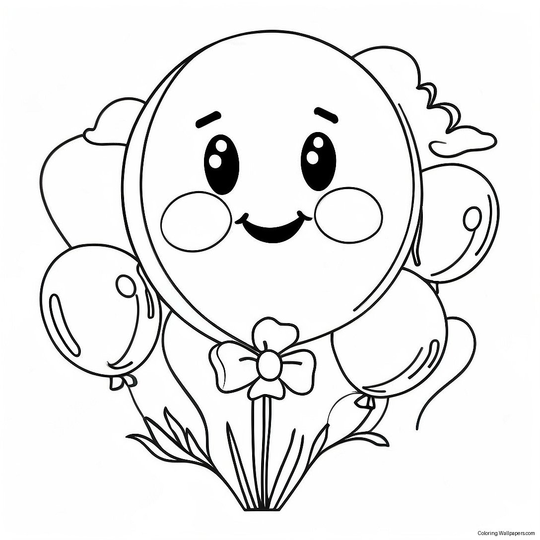 Happy 5th Birthday Balloon Coloring Page 14541