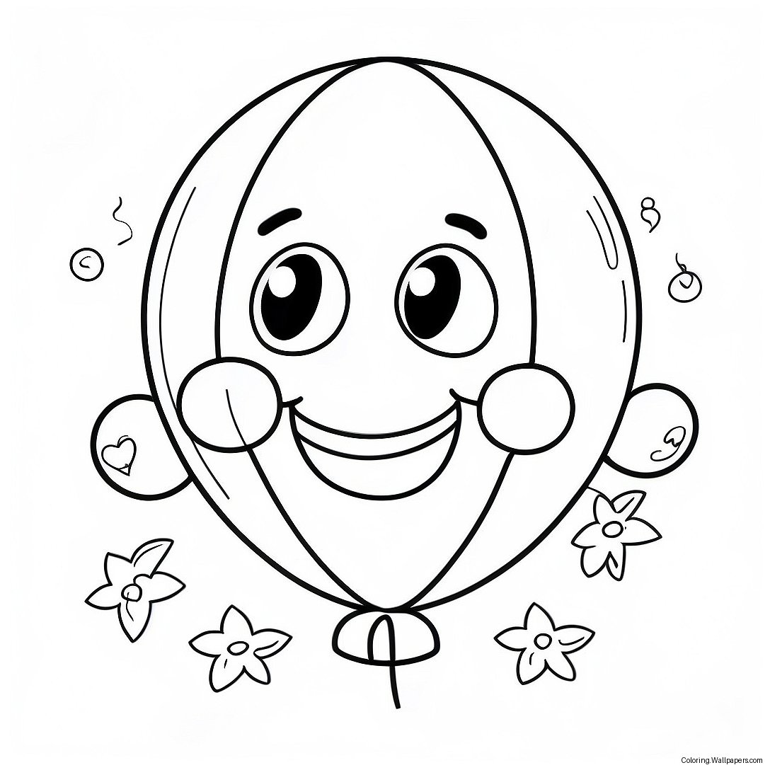 Happy 5th Birthday Balloon Coloring Page 14543