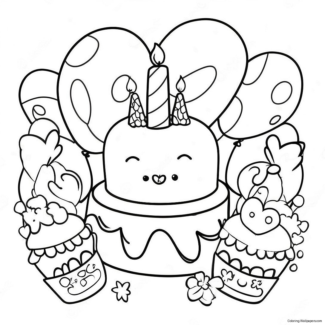 Happy 9th Birthday Celebration Coloring Page 41499