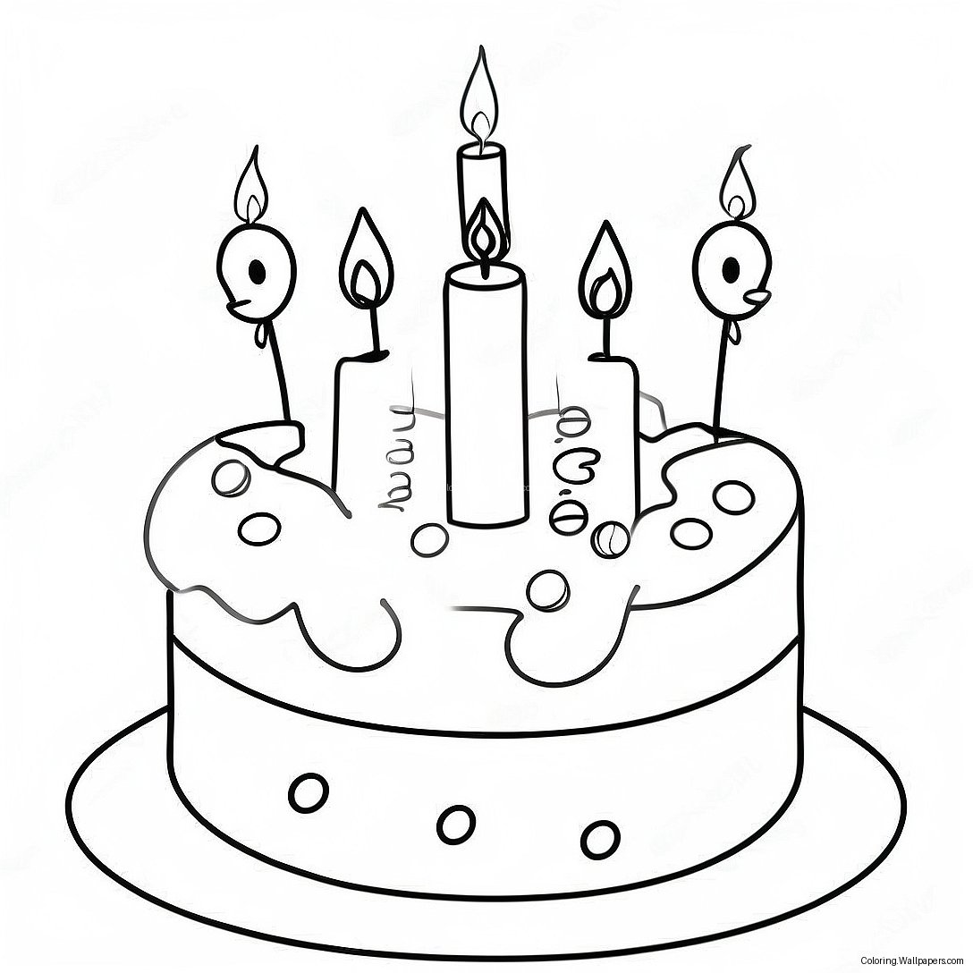 Happy Birthday Auntie Cake Coloring Page 30475