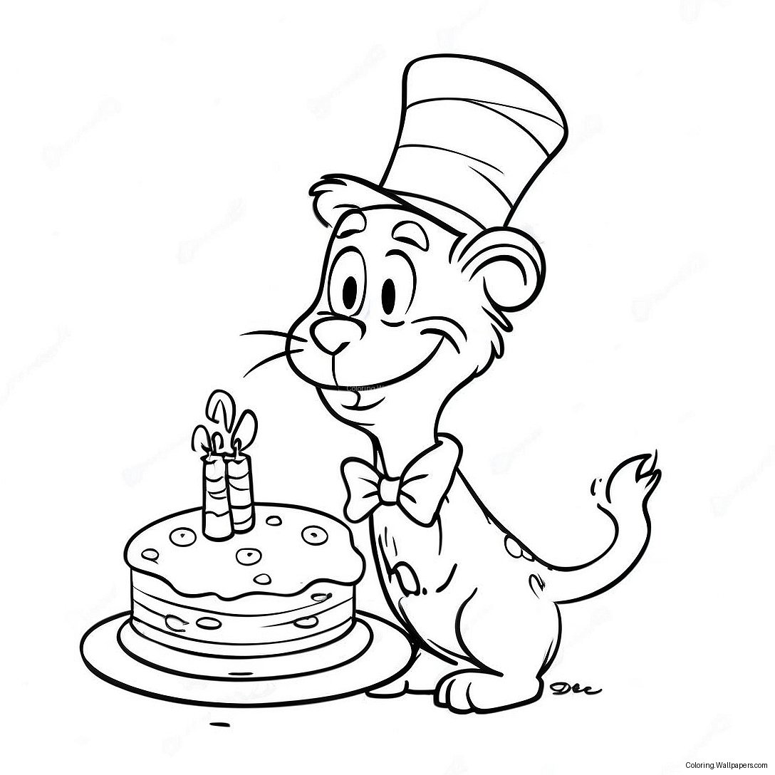 Página Para Colorir De Feliz Aniversário Dr Seuss 10533