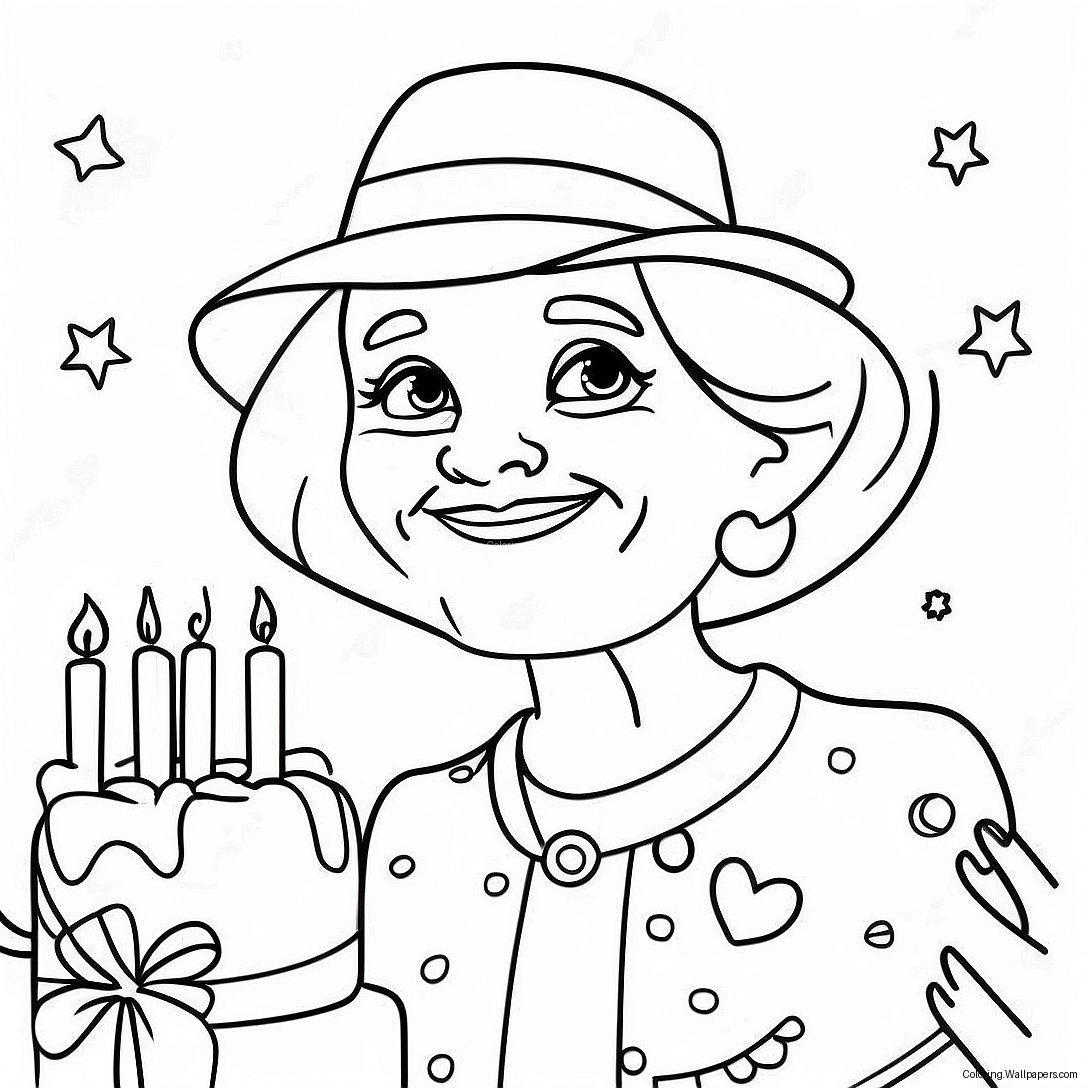 Page À Colorier Joyeux Anniversaire Mamie 47313