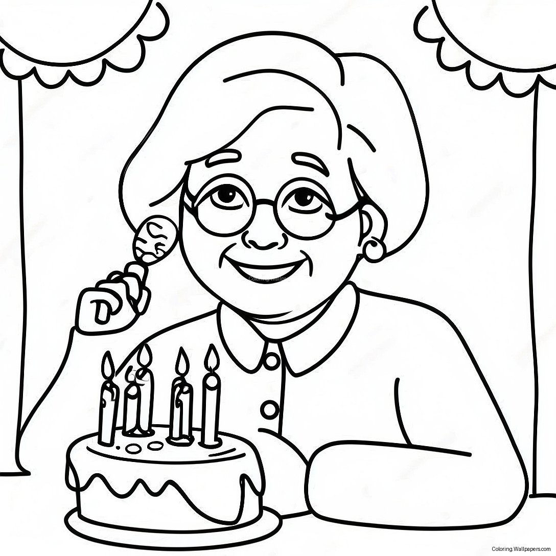 Happy Birthday Grandma Coloring Page 13028