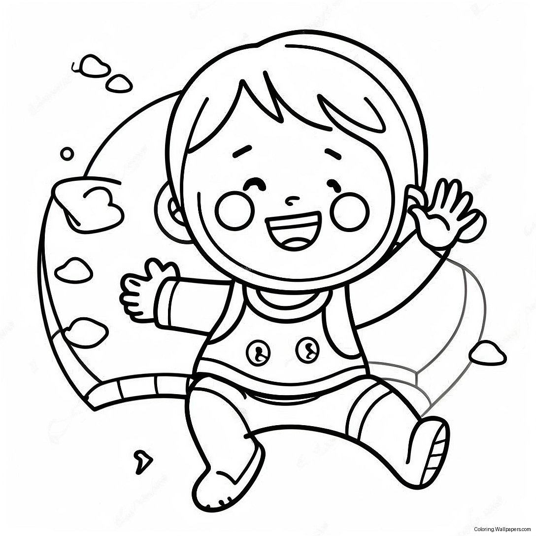 Happy Child Playing Coloring Page 52236