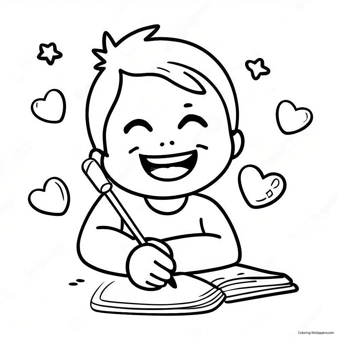 Happy Child Signing Coloring Page 54163