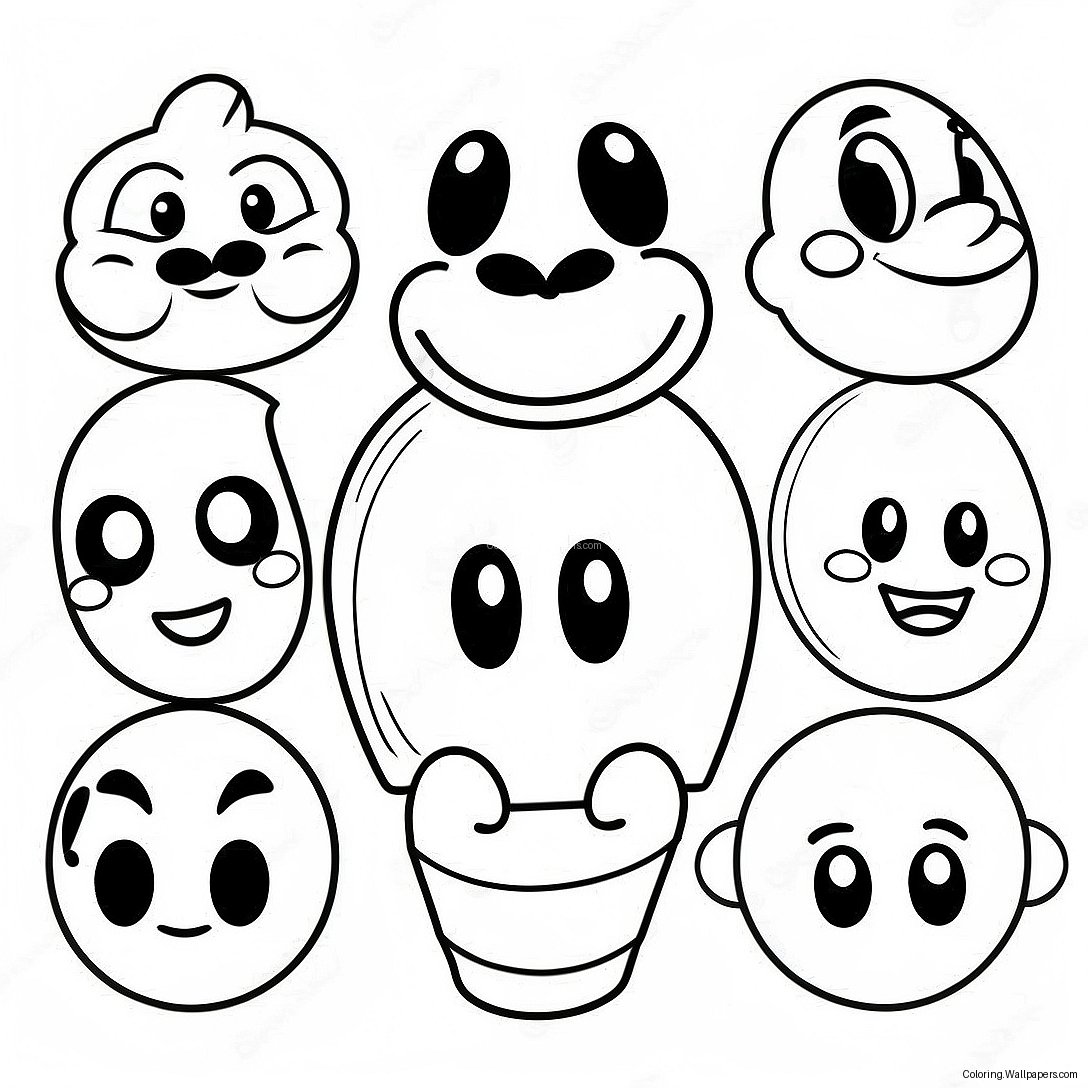 Happy Disney Emoji Characters Coloring Page 33149