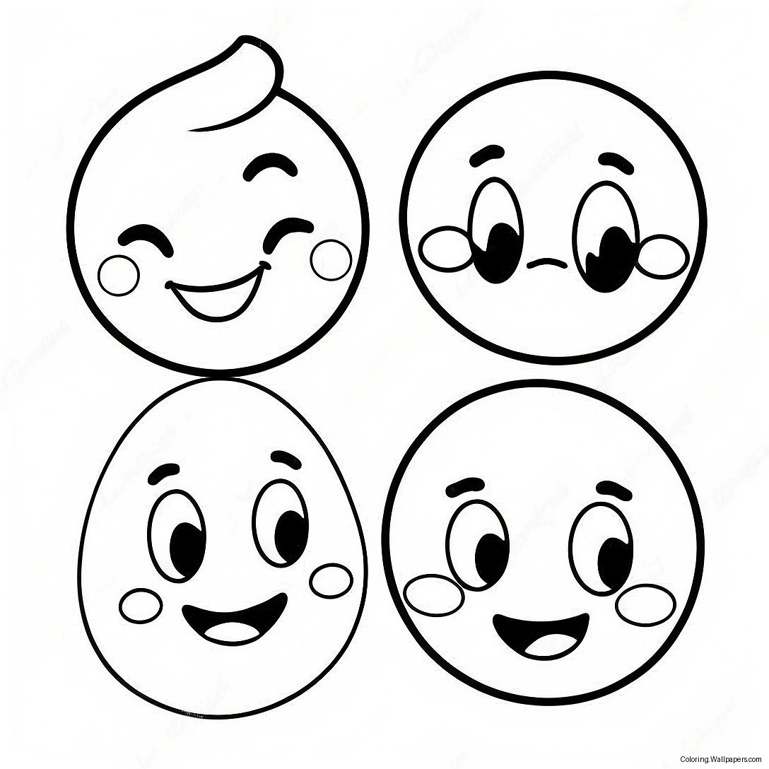 Happy Disney Emoji Characters Coloring Page 33152