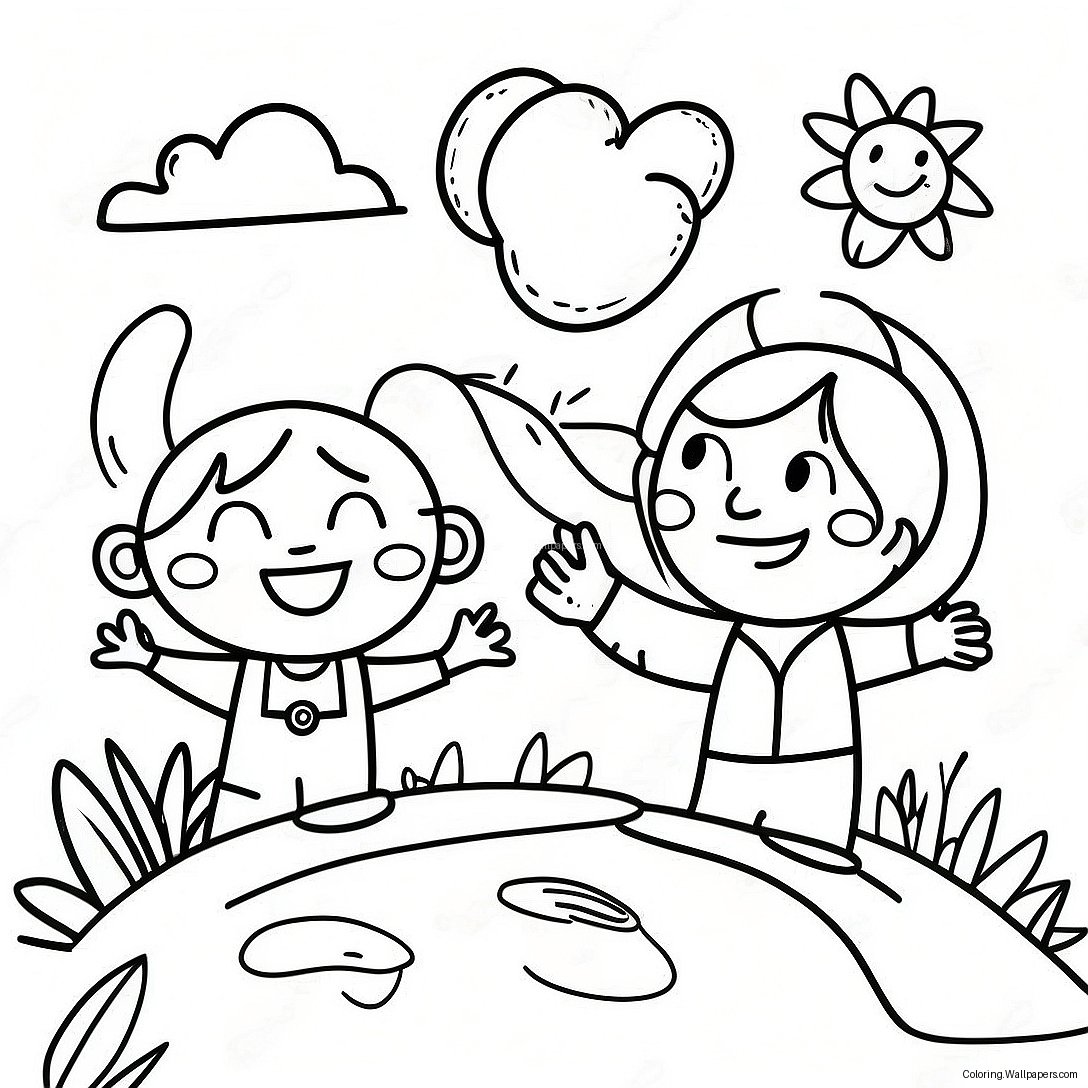 Happy Earth Day Kids Coloring Page 57176