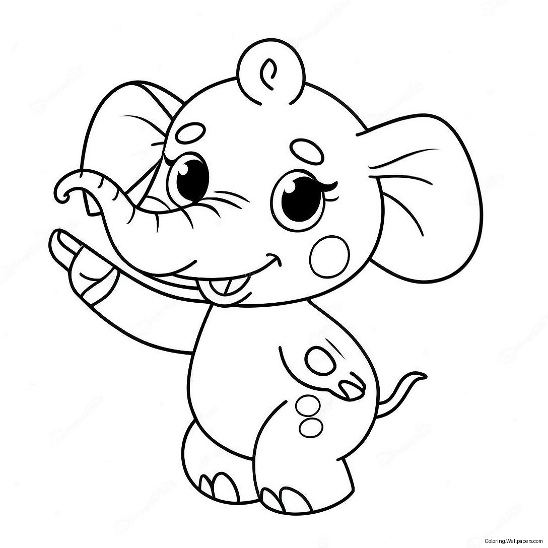 Happy Emily Elephant Peppa Pig Coloring Page 47022