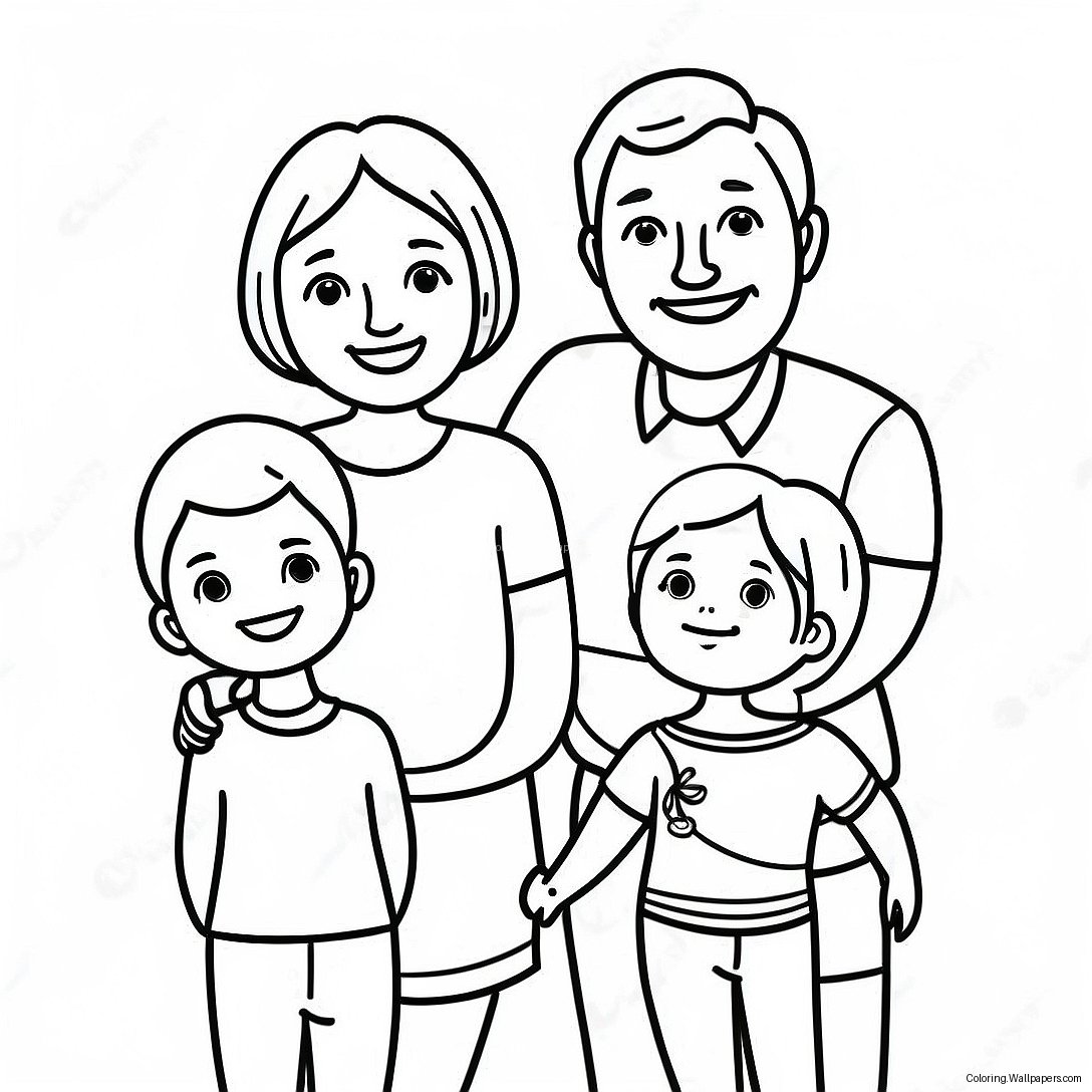 Happy Family Together Coloring Page 19597