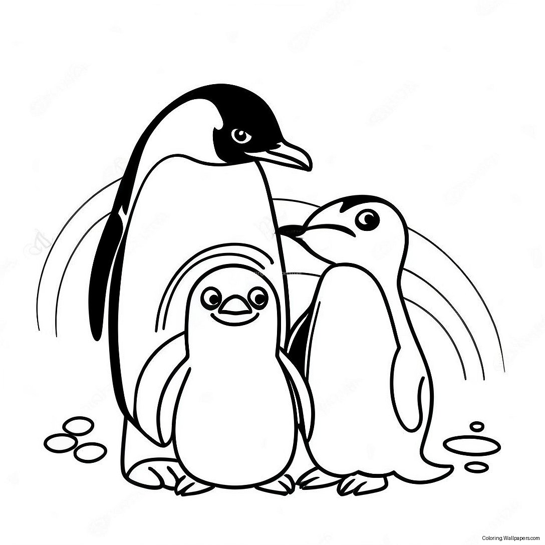 Página Para Colorear De La Familia De Pingüinos De Happy Feet 33177