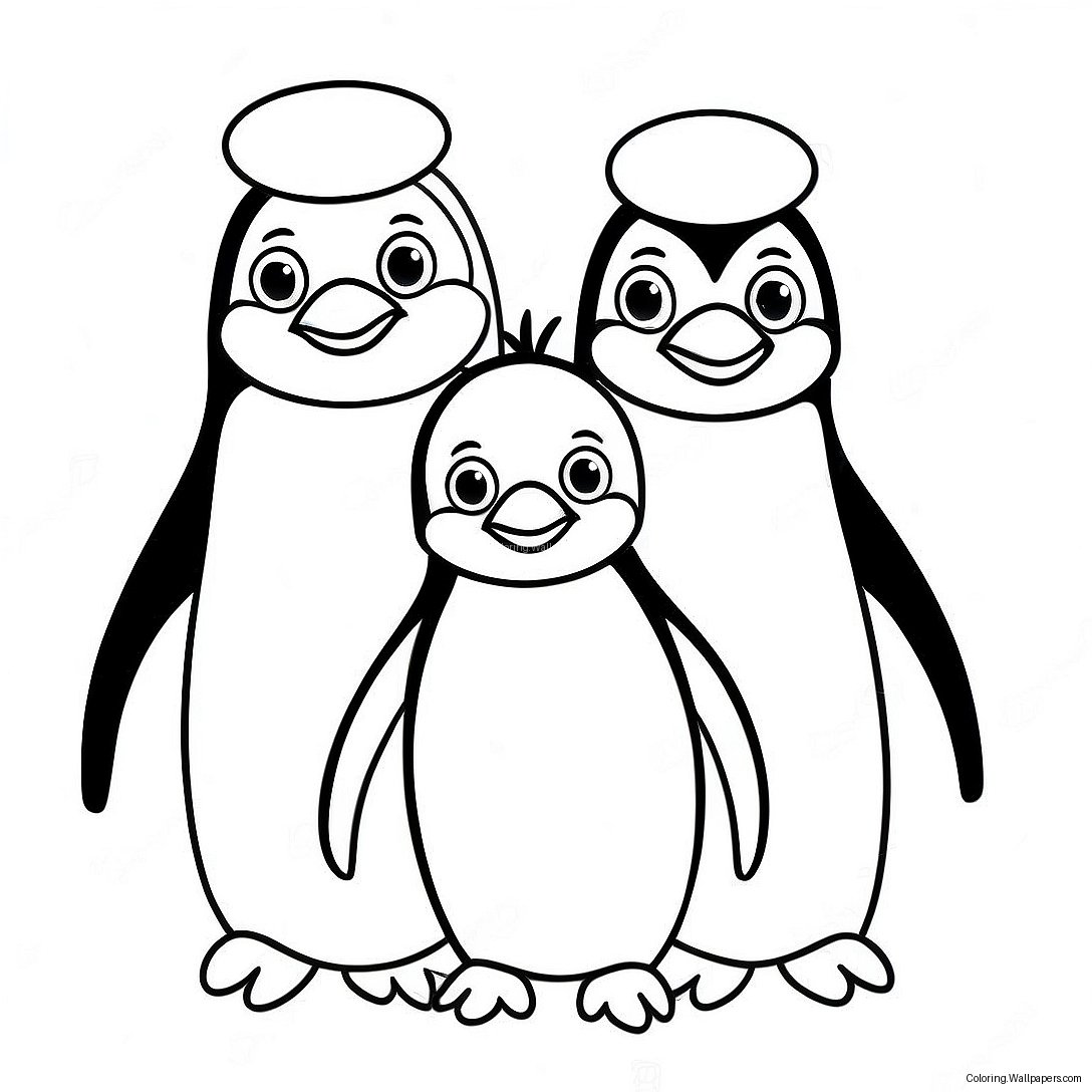 Página Para Colorear De La Familia De Pingüinos De Happy Feet 33178