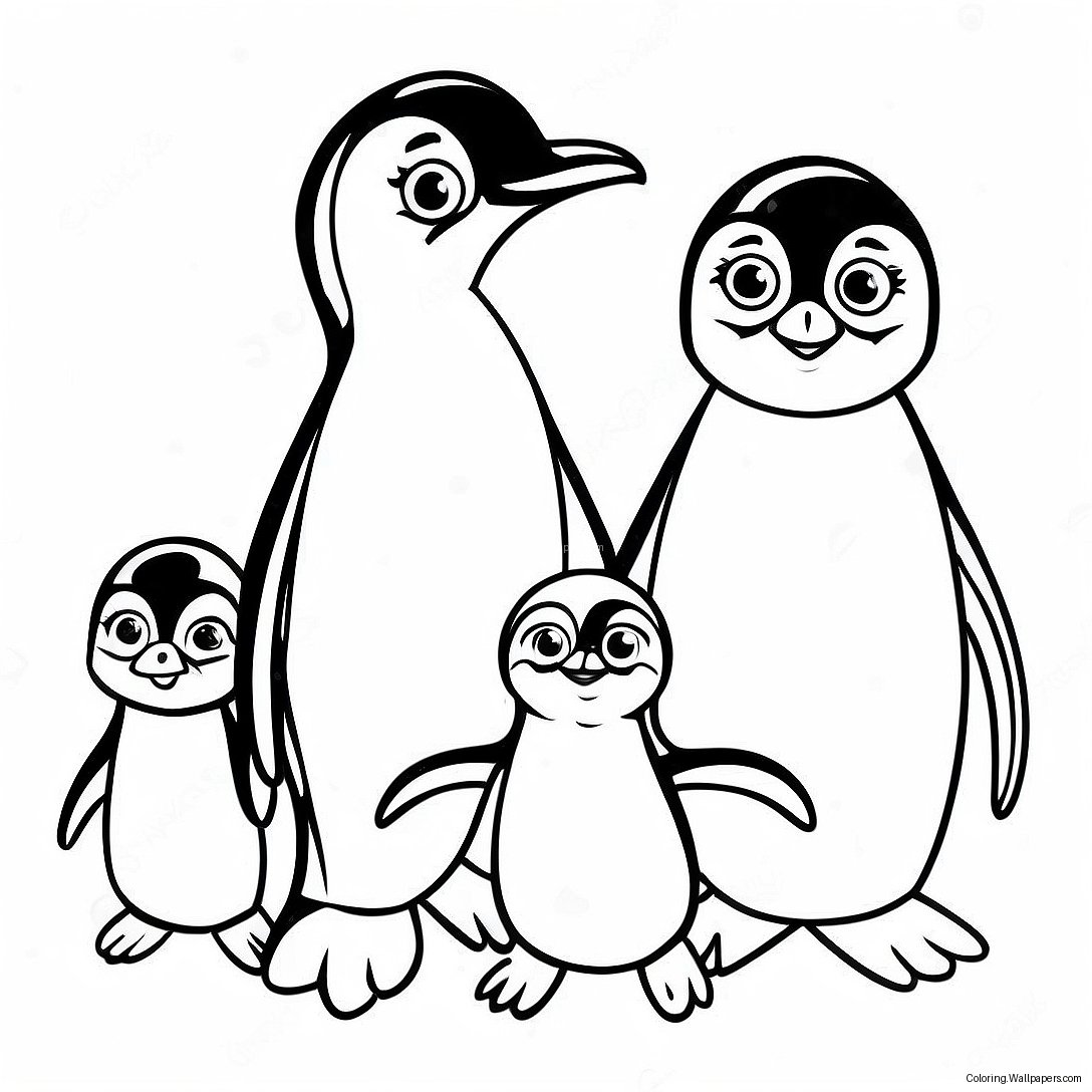 Página Para Colorear De La Familia De Pingüinos De Happy Feet 33179