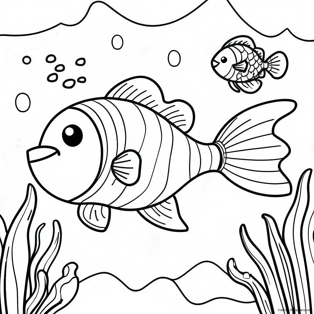 Page À Colorier Du Poisson Heureux De Fortnite En Train De Nager 51408