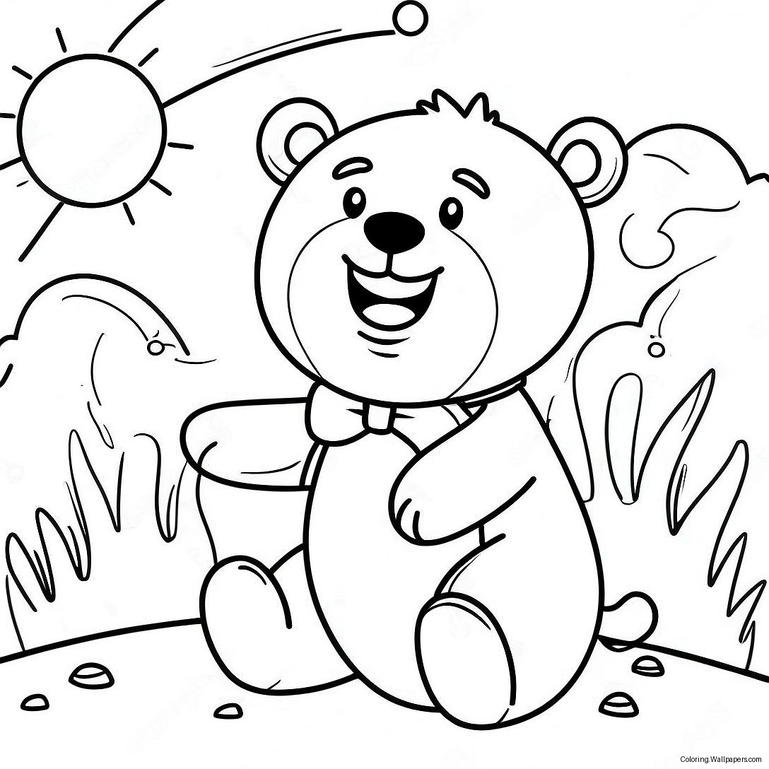 Glad Funshine Bear I Solen Fargeleggingsark 57687