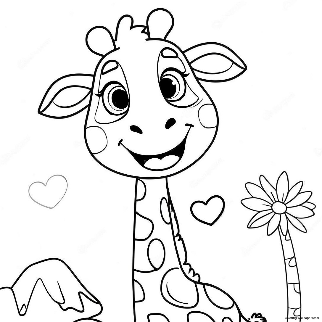 Happy Geoffrey The Giraffe Coloring Page 55319