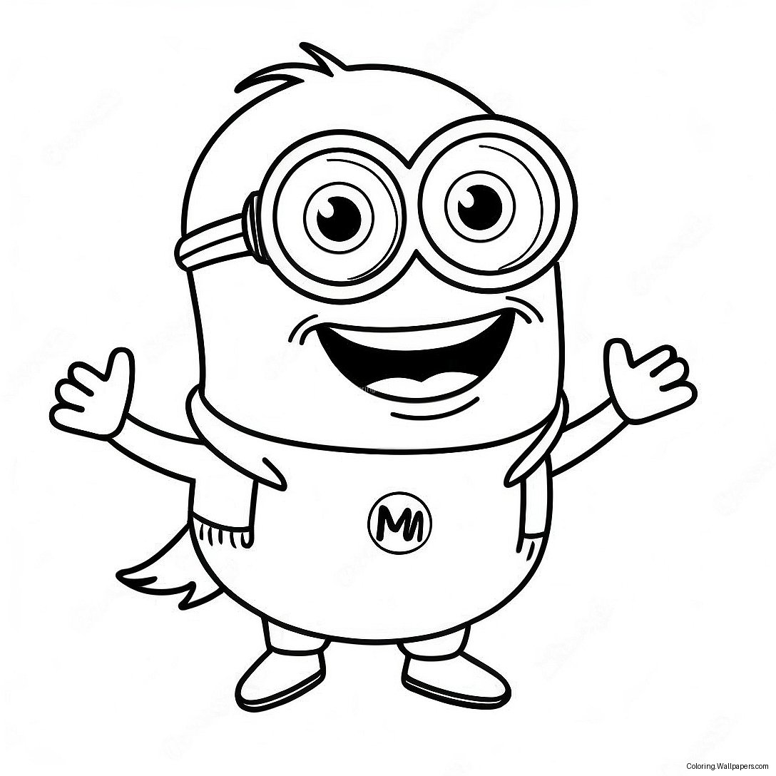 Happy Kevin Minion Coloring Page 25317