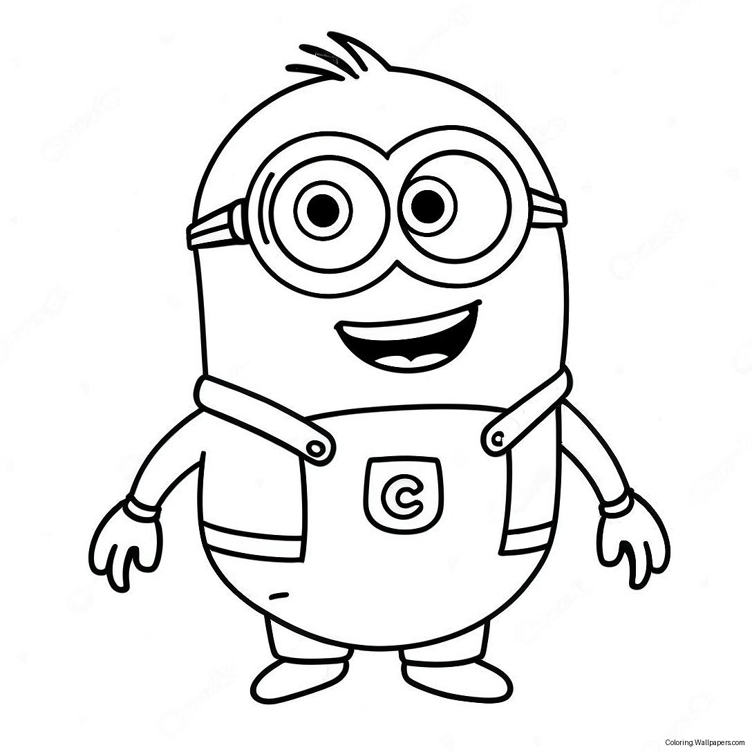 Página Para Colorear De Kevin El Minion Feliz 25318