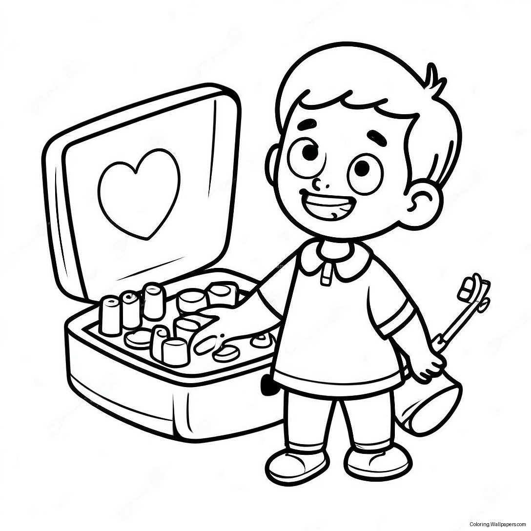 Happy Kid Managing Type 1 Diabetes Coloring Page 22353