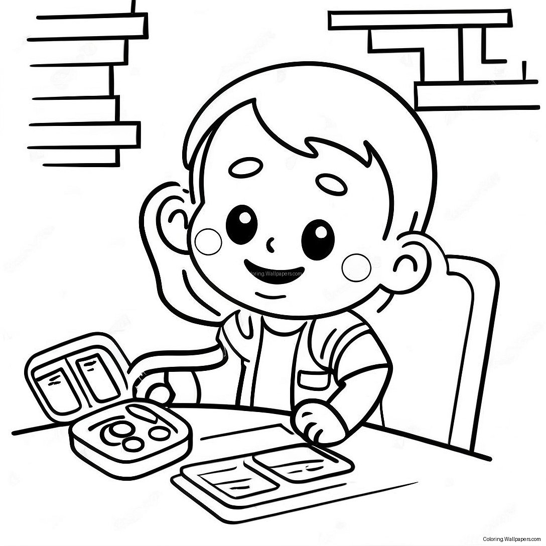 Happy Kid Managing Type 1 Diabetes Coloring Page 22356