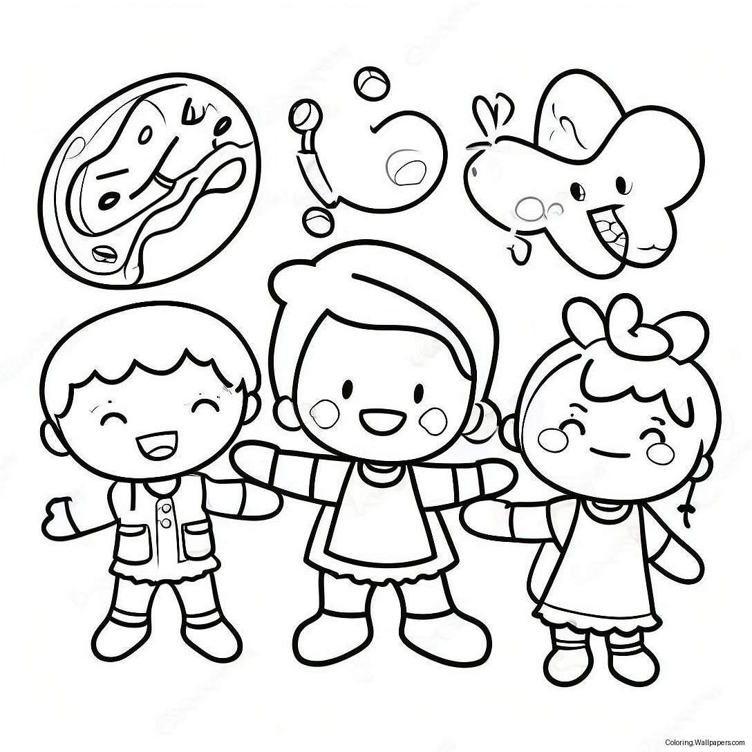 Happy Kids At Preschool Coloring Page 4450