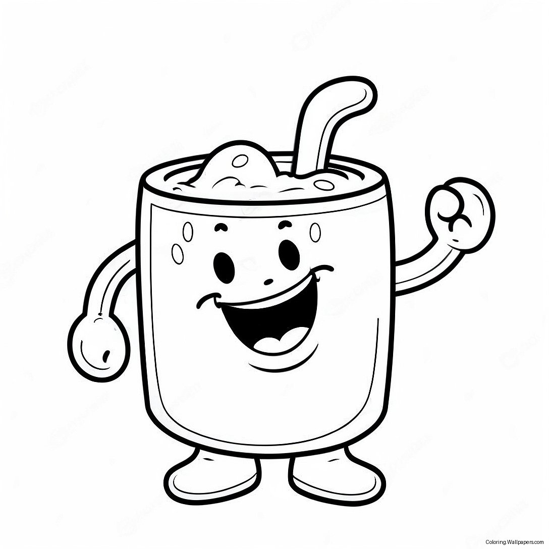 Happy Kool Aid Man With A Big Smile Coloring Page 23007