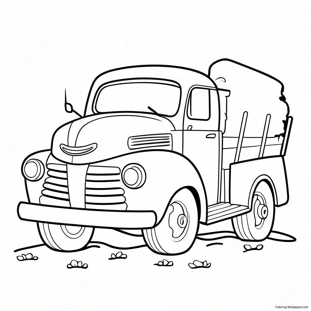 Happy Little Blue Truck Coloring Page 47297