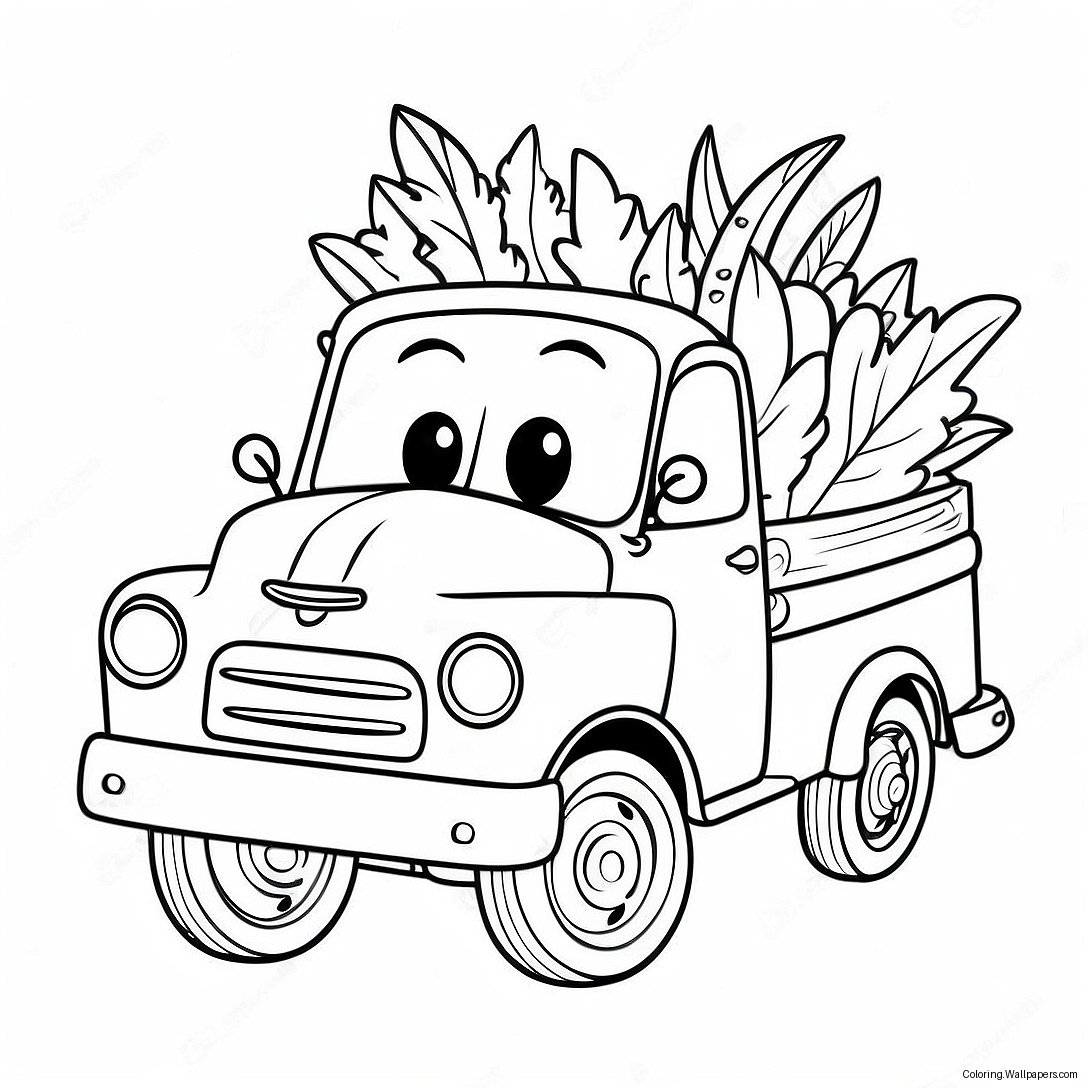 Happy Little Blue Truck Coloring Page 47298