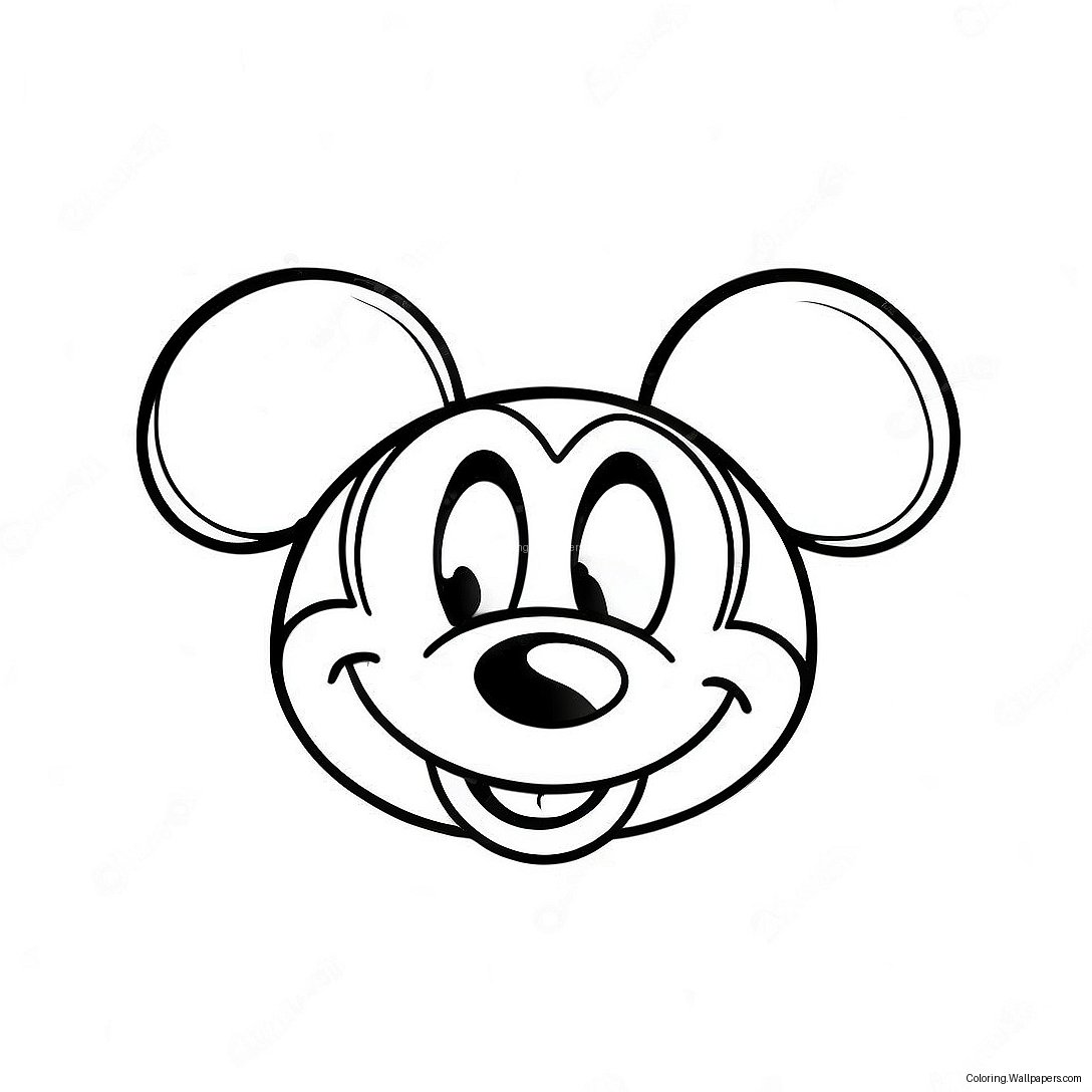 Fröhliches Mickey Mouse Gesicht Ausmalbild 21739