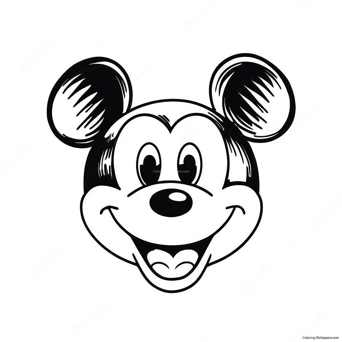 Page À Colorier Du Visage Heureux De Mickey Mouse 55982