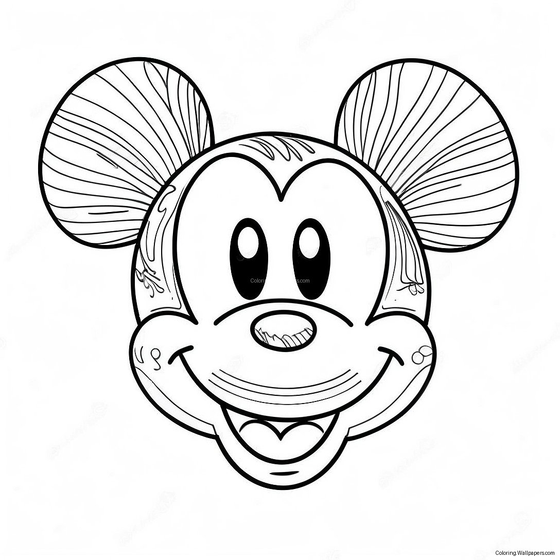 Glad Mickey Mouse Ansigt Malebog 55984