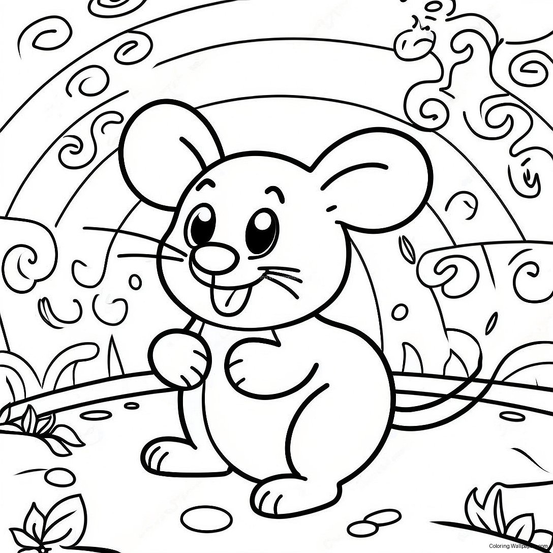 Happy Mouse In A Cheese Maze Coloring Page 1605