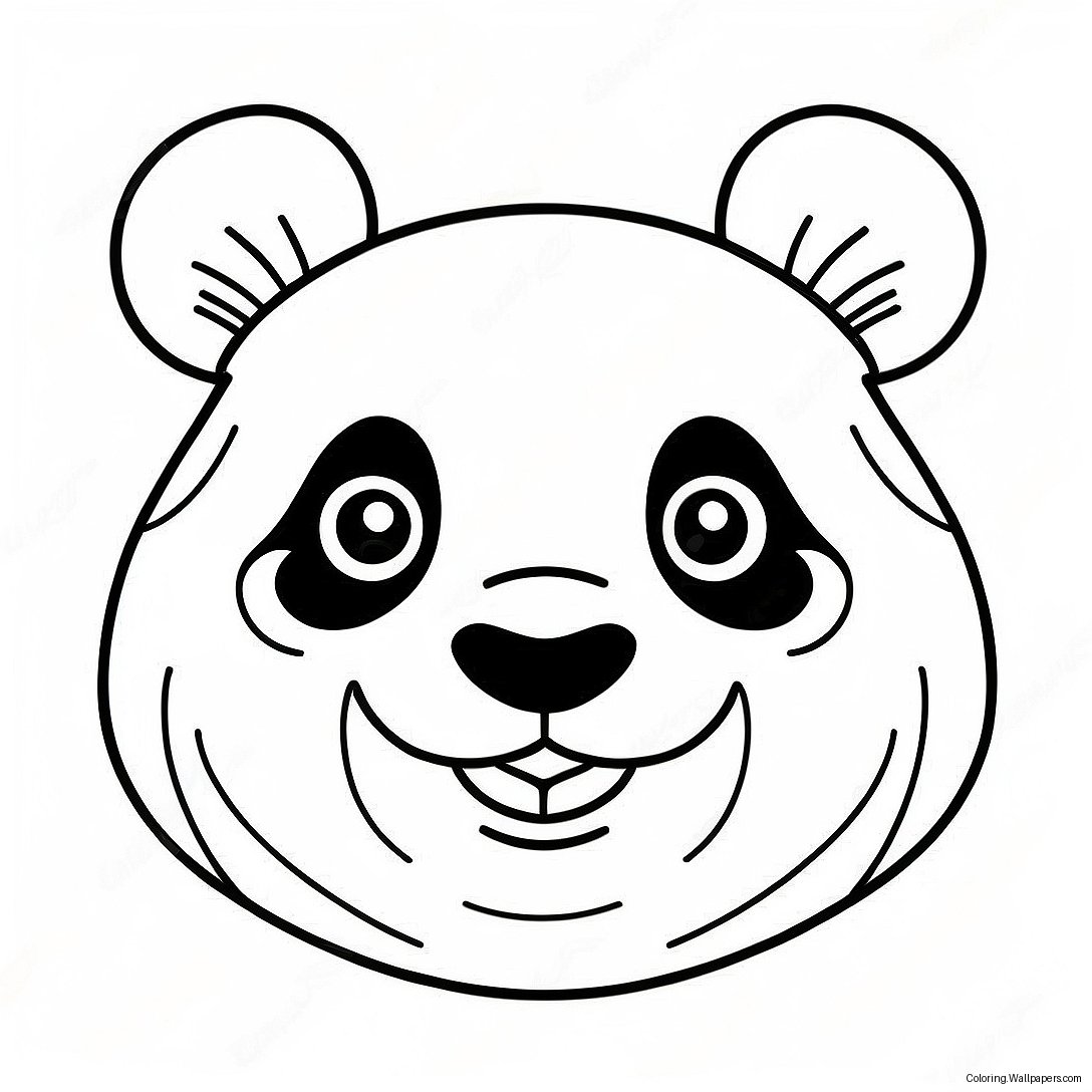 Happy Panda Face Coloring Page 57927