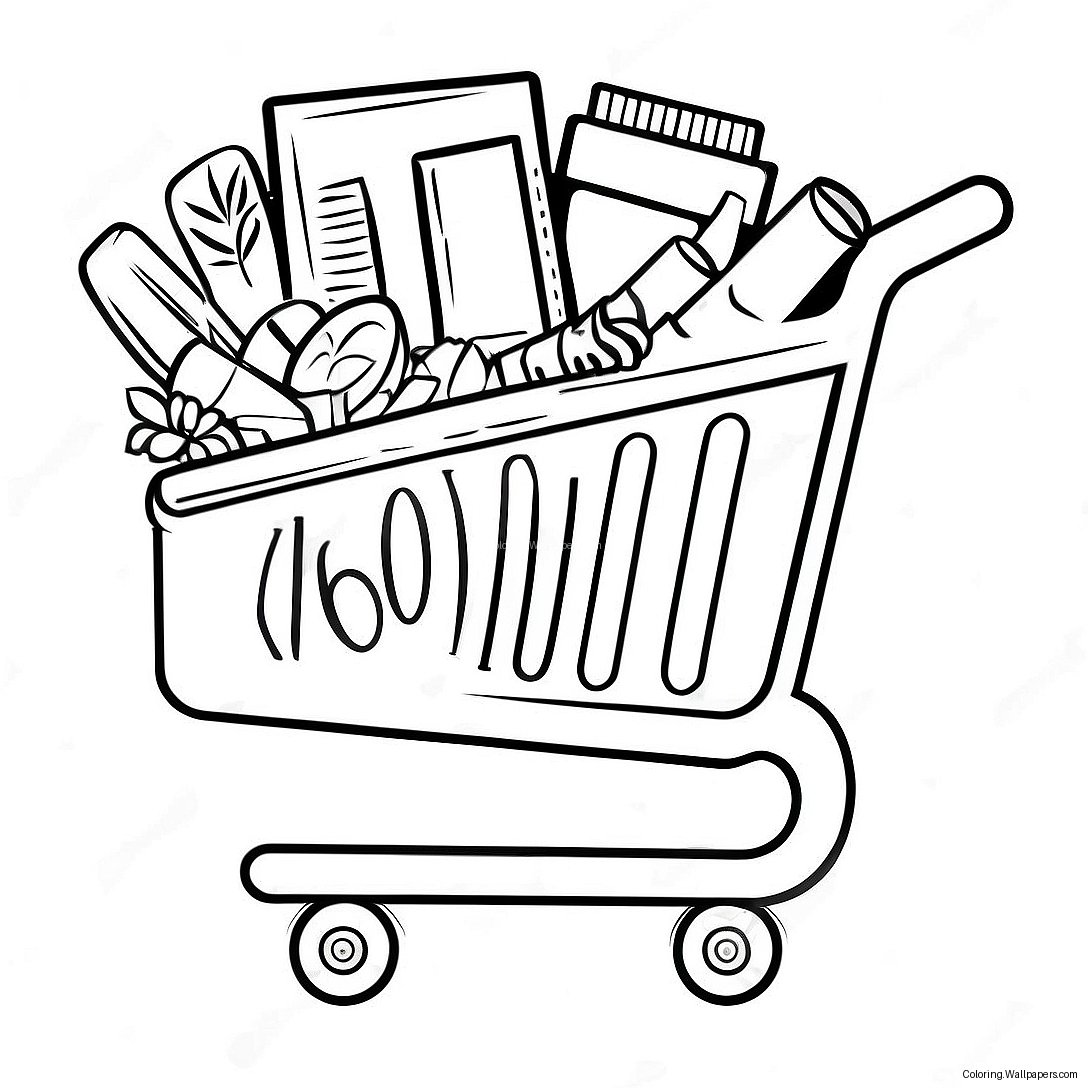 Happy Publix Shopping Cart Coloring Page 52553