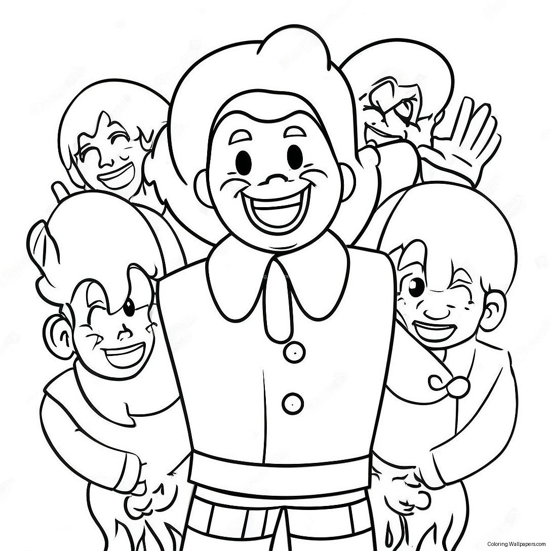 Happy Ronald Mcdonald With Friends Coloring Page 27313