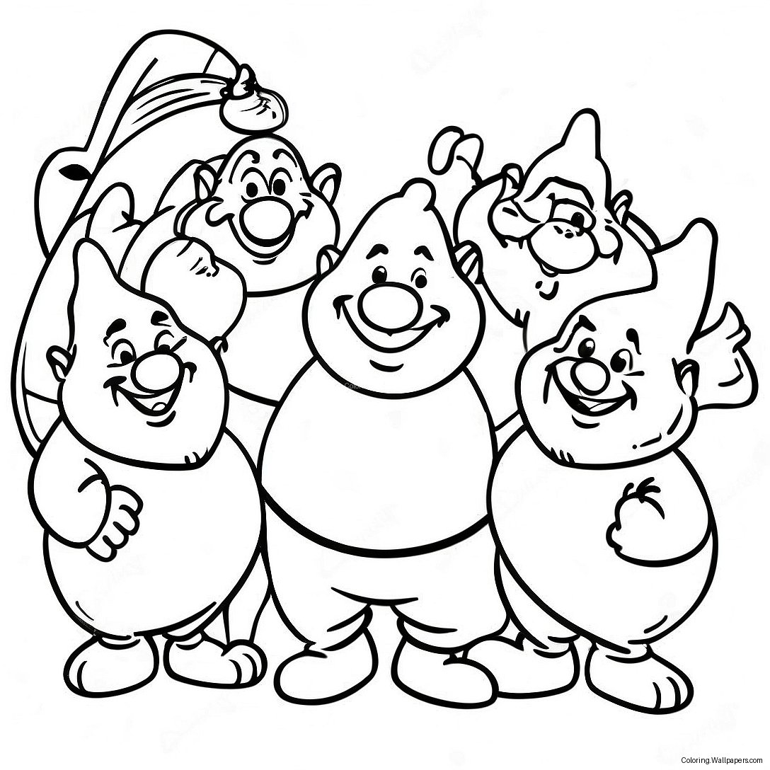 Happy Seven Dwarfs Coloring Page 31390