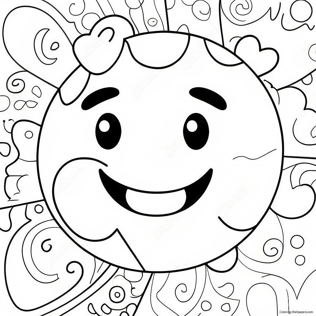 Happy Smiling Face Coloring Page 1649