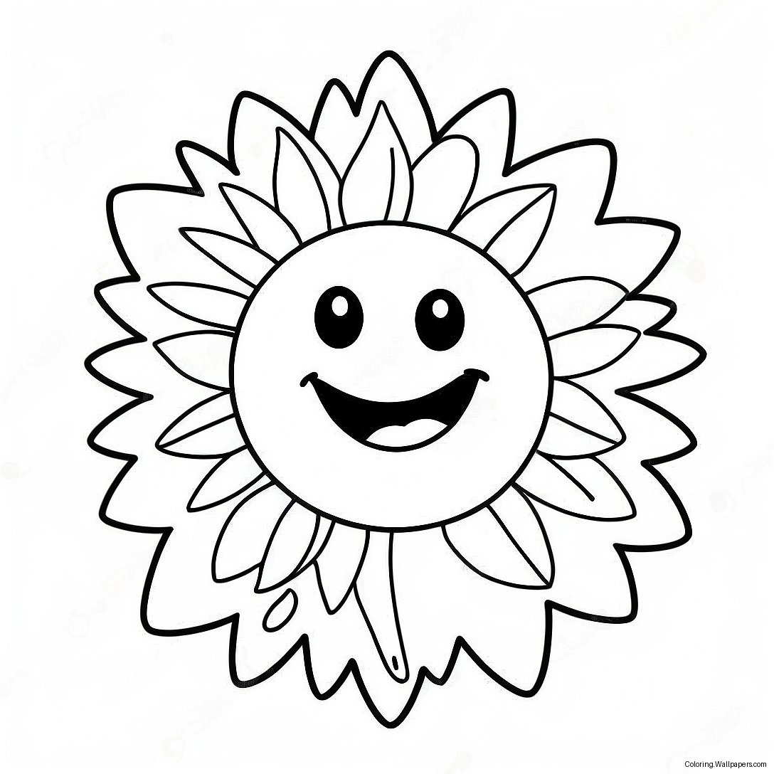 Página Para Colorir Do Sol Sorridente E Feliz 25264