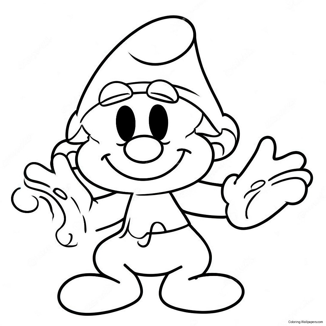 Happy Smurf Coloring Page 9450