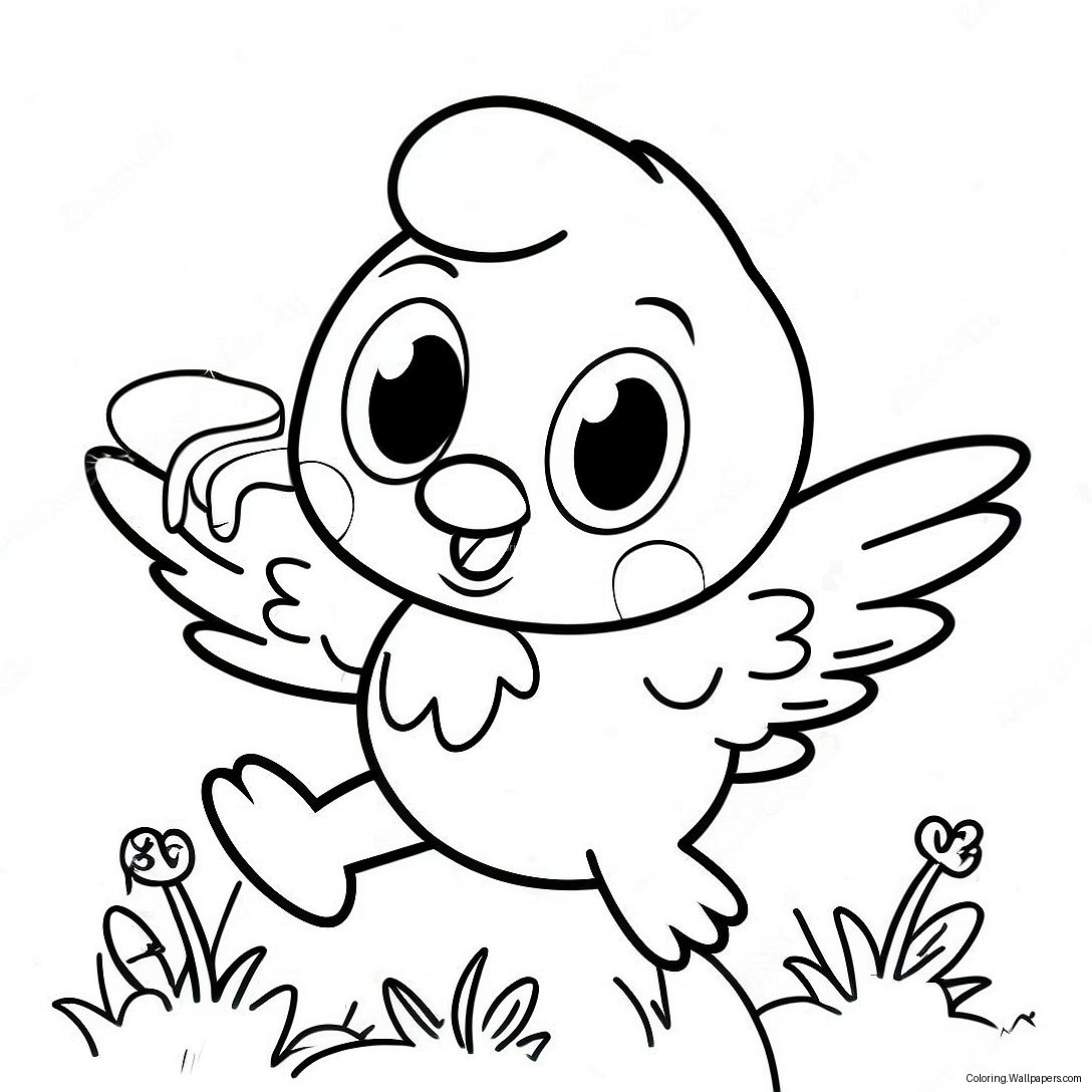 Happy Tweety Bird Flying Coloring Page 3199