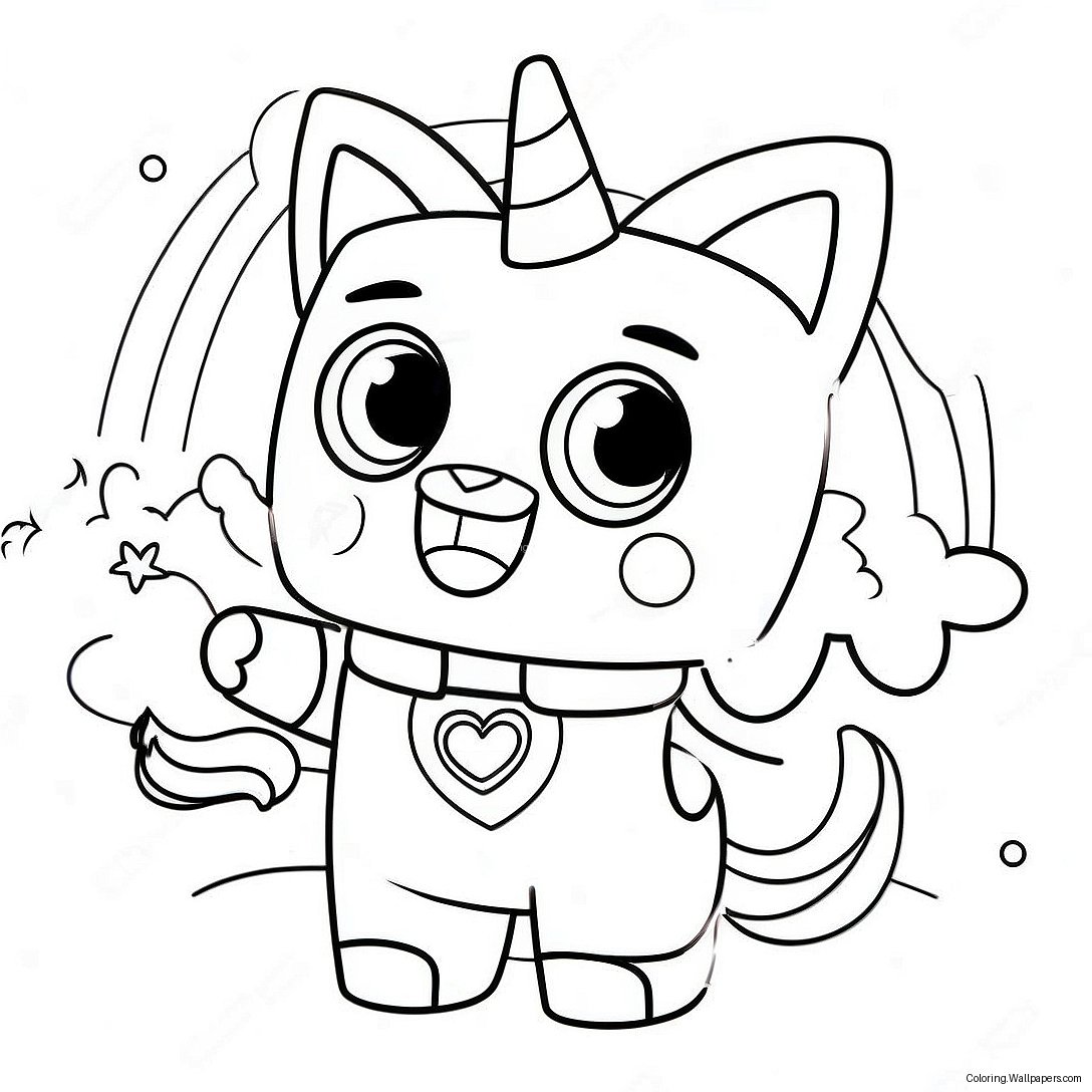 Gökkuşağındaki Mutlu Unikitty Boyama Sayfası 7706