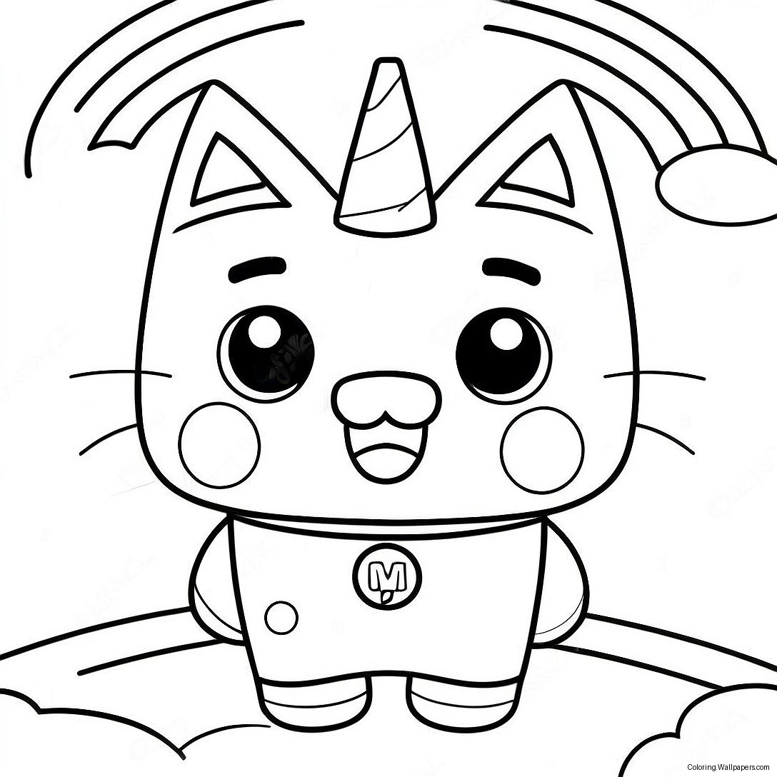 Happy Unikitty In A Rainbow Coloring Page 7707