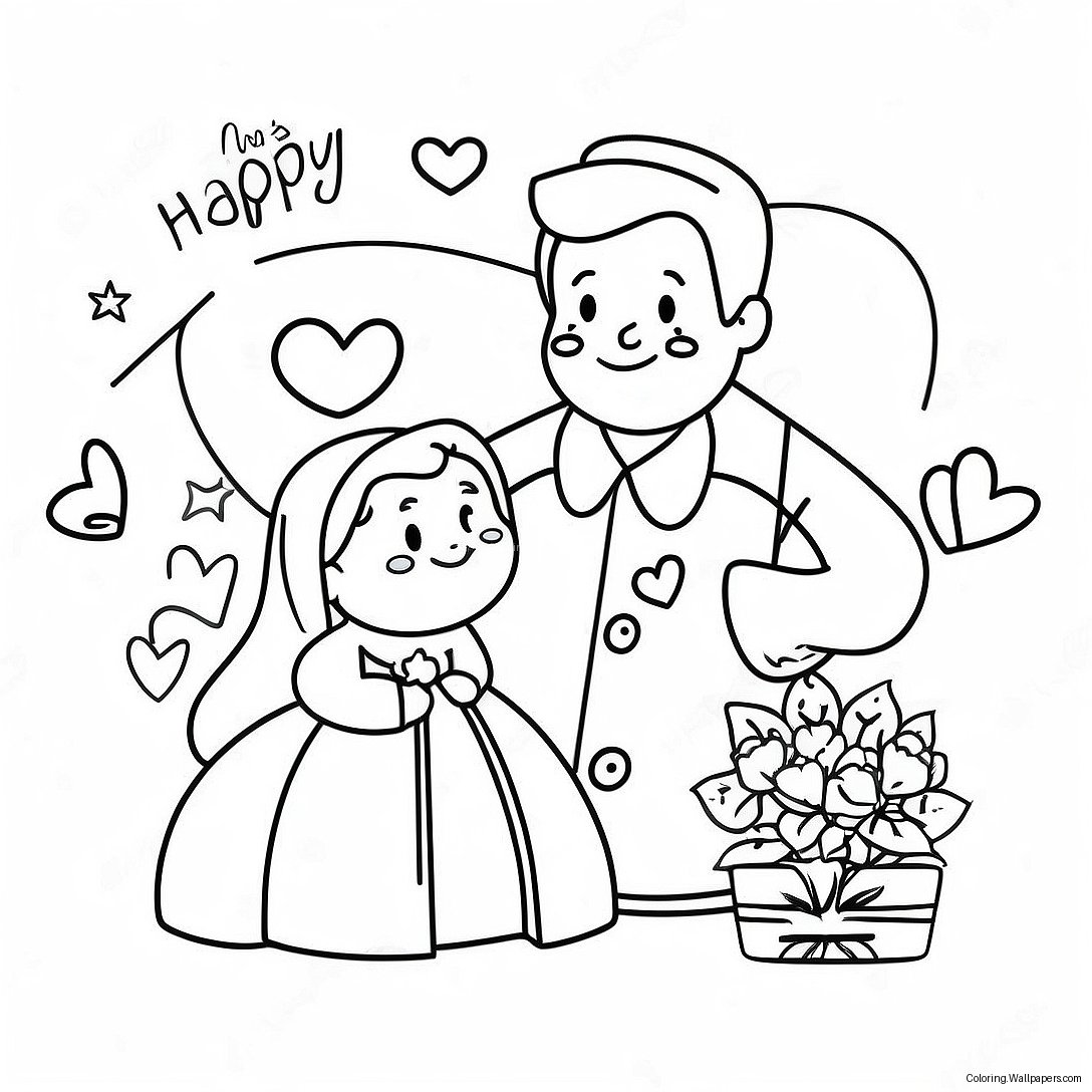 Happy Valentine's Day Dad Coloring Page 15086