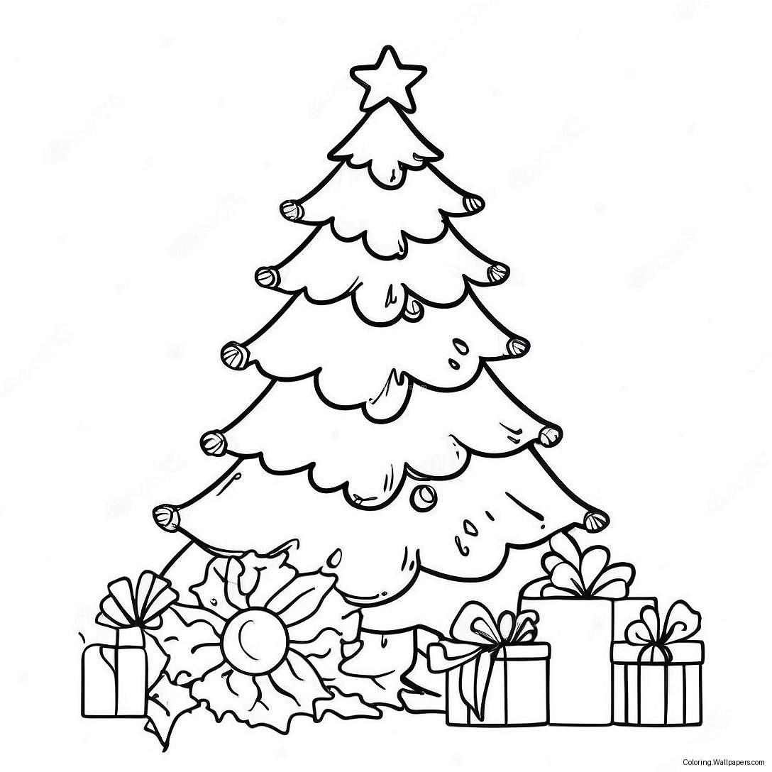 Hard Christmas Tree Coloring Page 9759