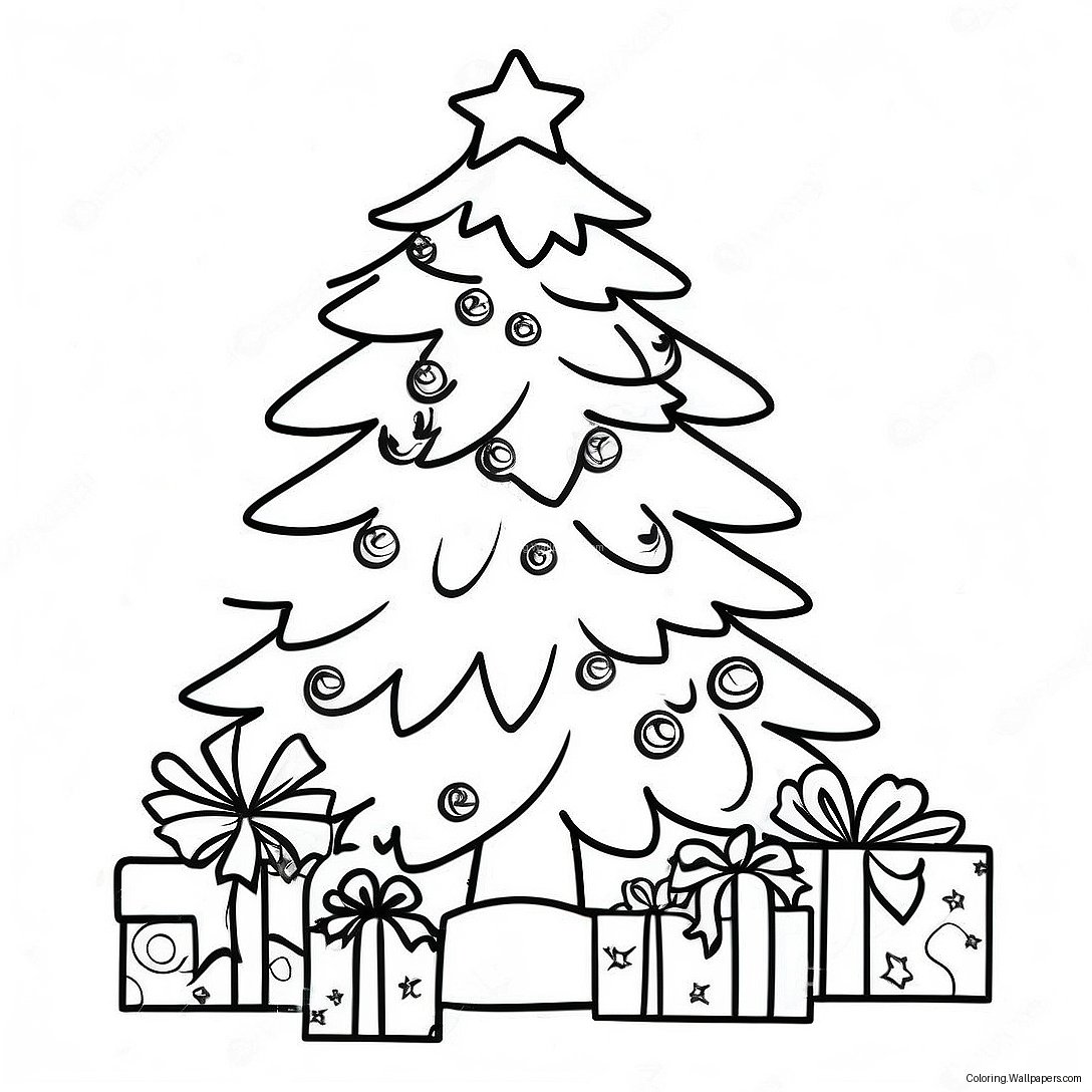 Hard Christmas Tree Coloring Page 9760