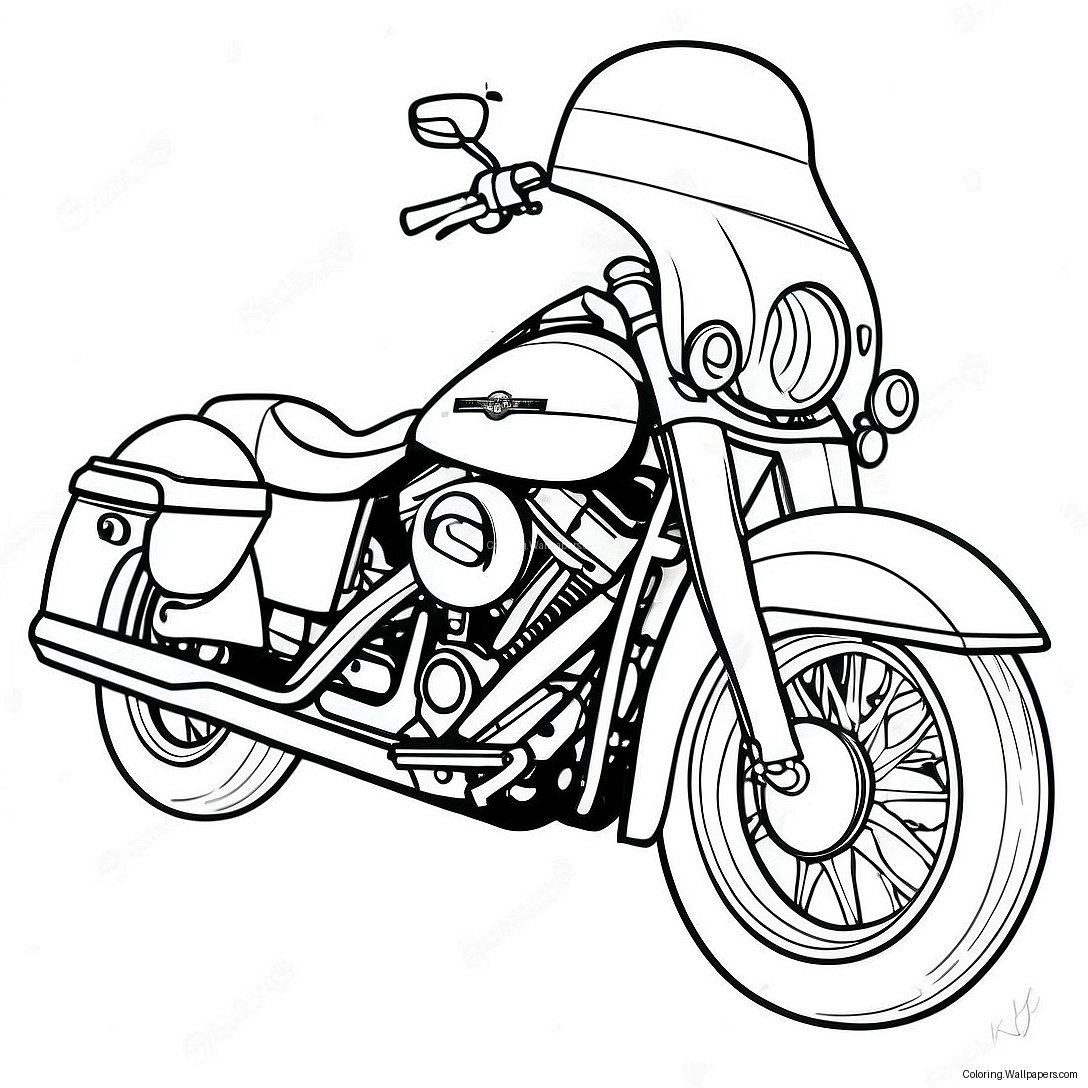 Harley Davidson Motorcycle Coloring Page 44252