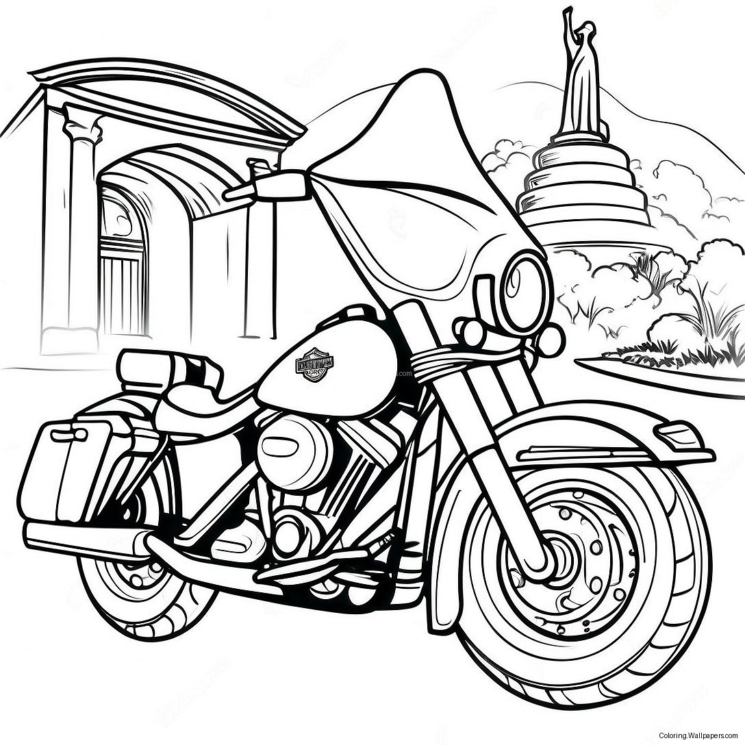 Page À Colorier De Moto Harley Davidson 46773